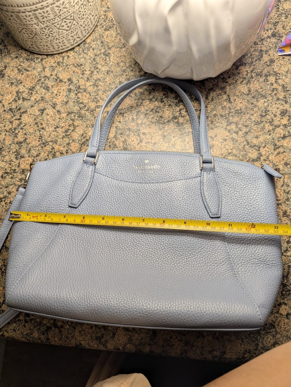 kate spade Light Blue Pebbled Leather Satchel - Picture 10 of 11